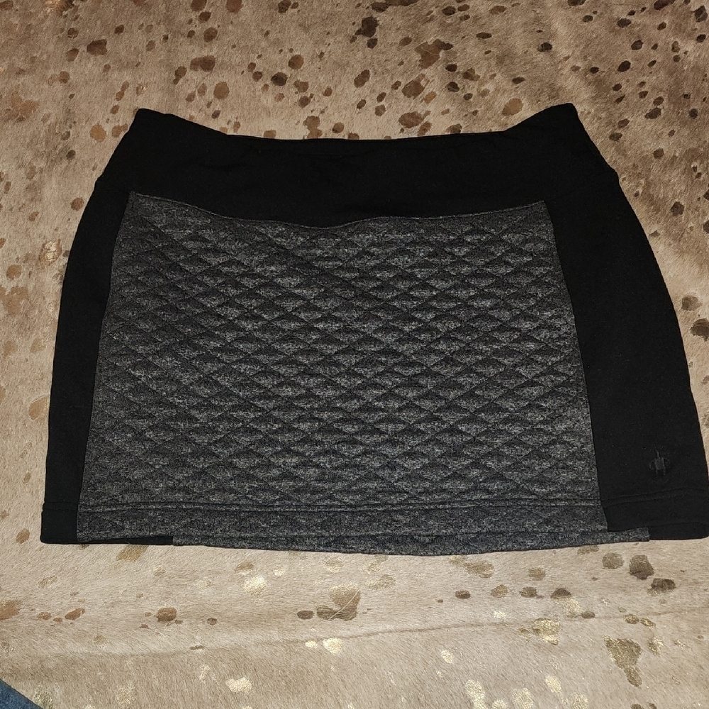 Elegant Black and Gray Quilted Skirt